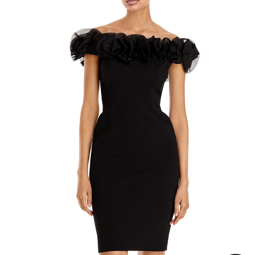 Ruffled off the shoulder dress